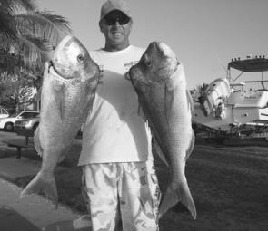 You could travel a lot further than wide of Caloundra to catch snapper like these two rippers. Right now the fishing is as good as ever.